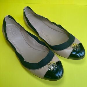 Tory Burch Beige and Black Flats